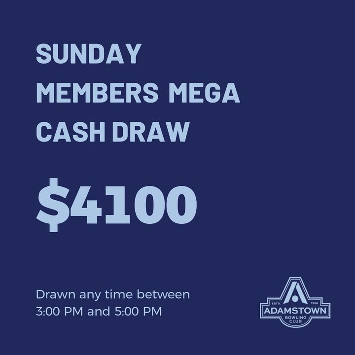 Featured image for “Members mega cash draw worth $4100!  Don’t miss out on this amazing opportunity to win big! You have to be at the club to win and the chance to walk away with some serious cash!”