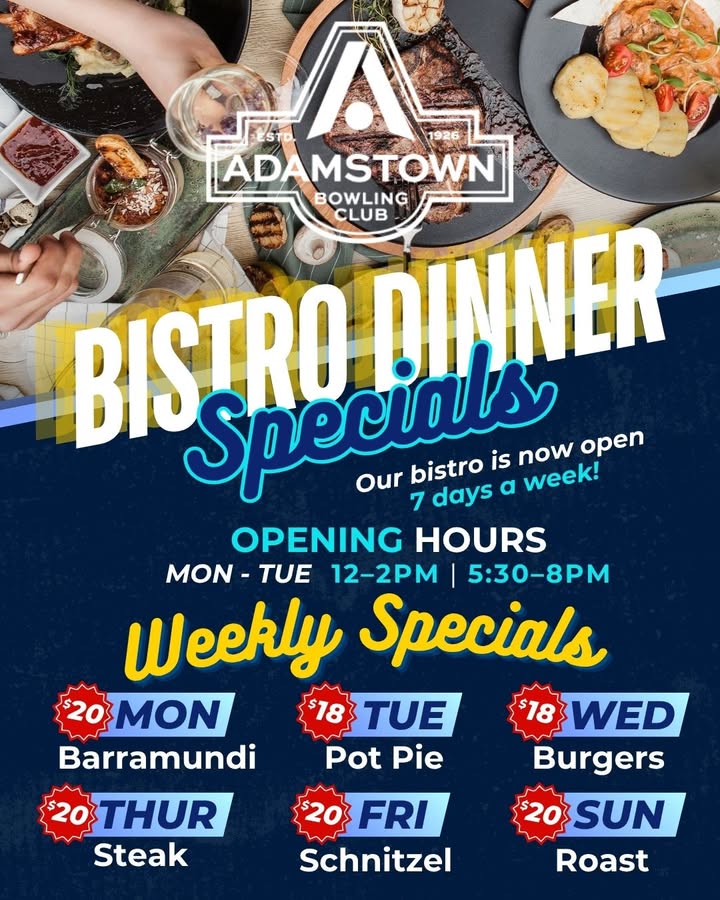 Featured image for “The Rinks Bistro: Open 7 Days for Lunch and Dinner at Adamstown Bowlo”