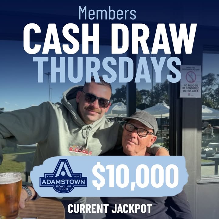 Featured image for “Thursday Night Raffles and $10,000 Cash Draw at Adamstown Bowlo”