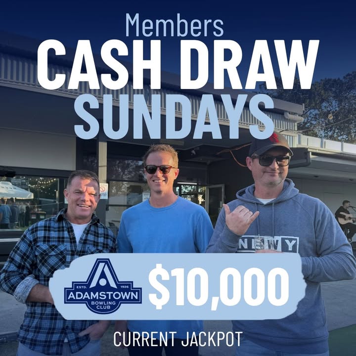 Featured image for “Super Sunday $10,000 Cash Draw at Adamstown Bowlo”