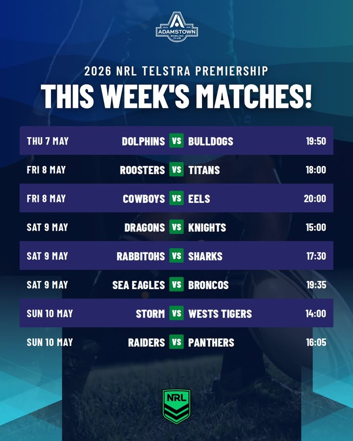 Featured image for “Watch the 2026 NRL Telstra Premiership Live at Adamstown Bowlo”