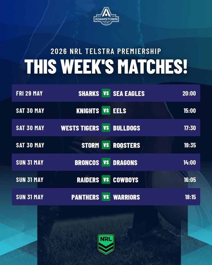 Featured image for “Watch the 2026 NRL Telstra Premiership Live at Adamstown Bowlo”
