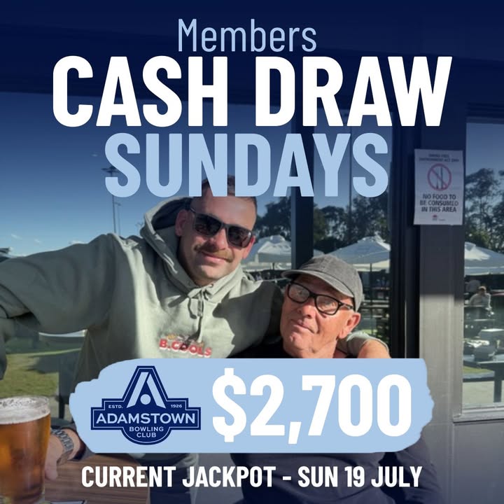 Featured image for “$2,700 Members Cash Draw This Sunday at Adamstown Bowlo”
