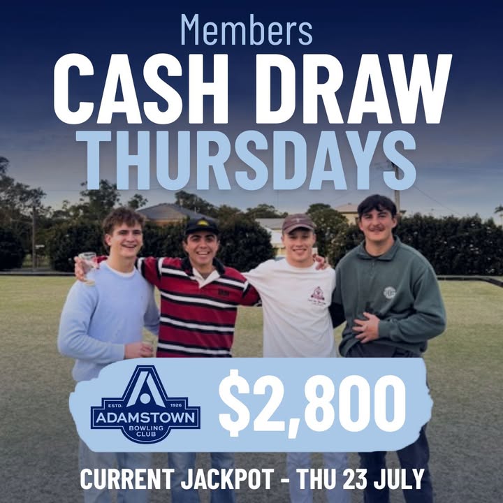 Featured image for “$2,800 Members MEGA Cash Draw This Thursday at Adamstown Bowlo”