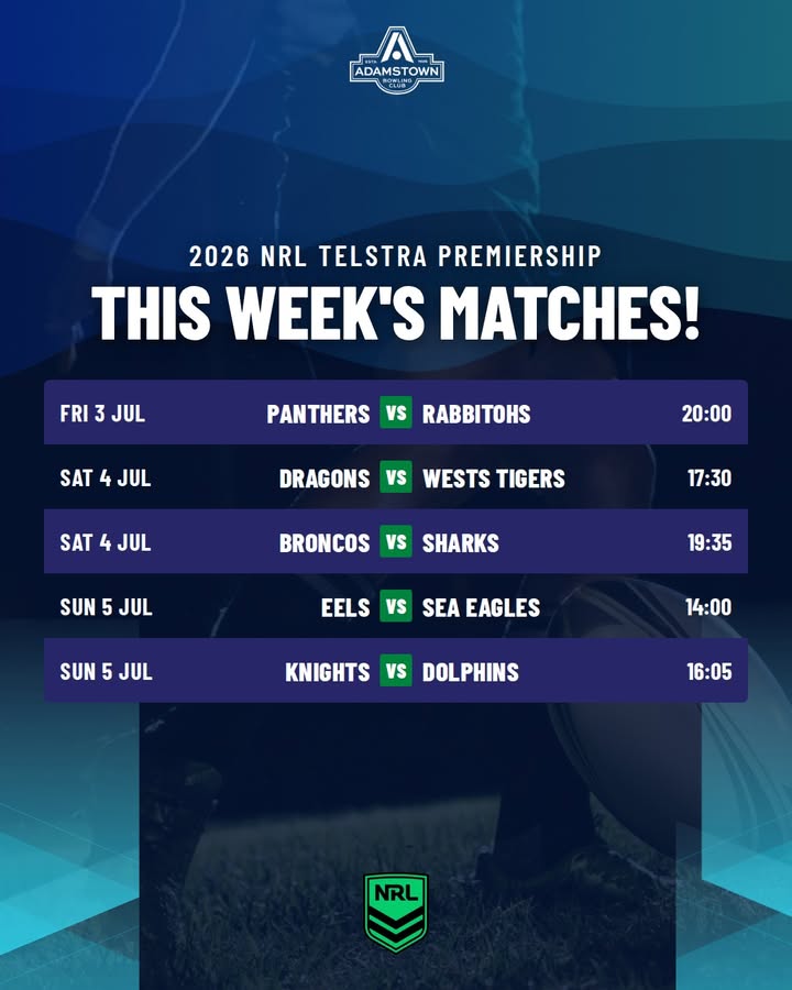 Featured image for “Watch the 2026 NRL Telstra Premiership Live at Adamstown Bowlo”