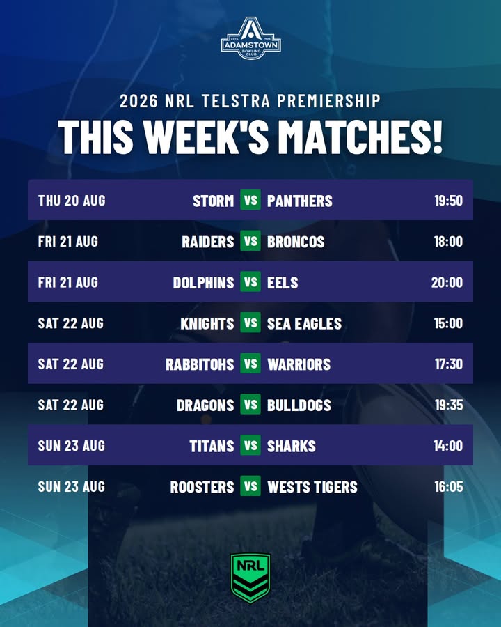 Featured image for “Watch Every NRL Match Live at Adamstown Bowlo”
