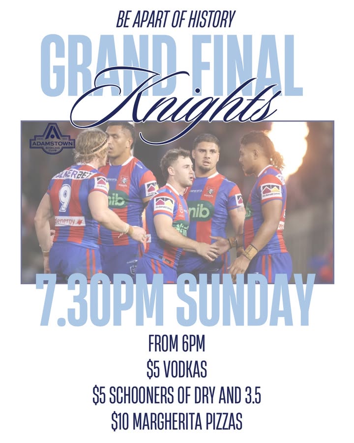 Featured image for “Watch the Knights Grand Final at Adamstown Bowlo”